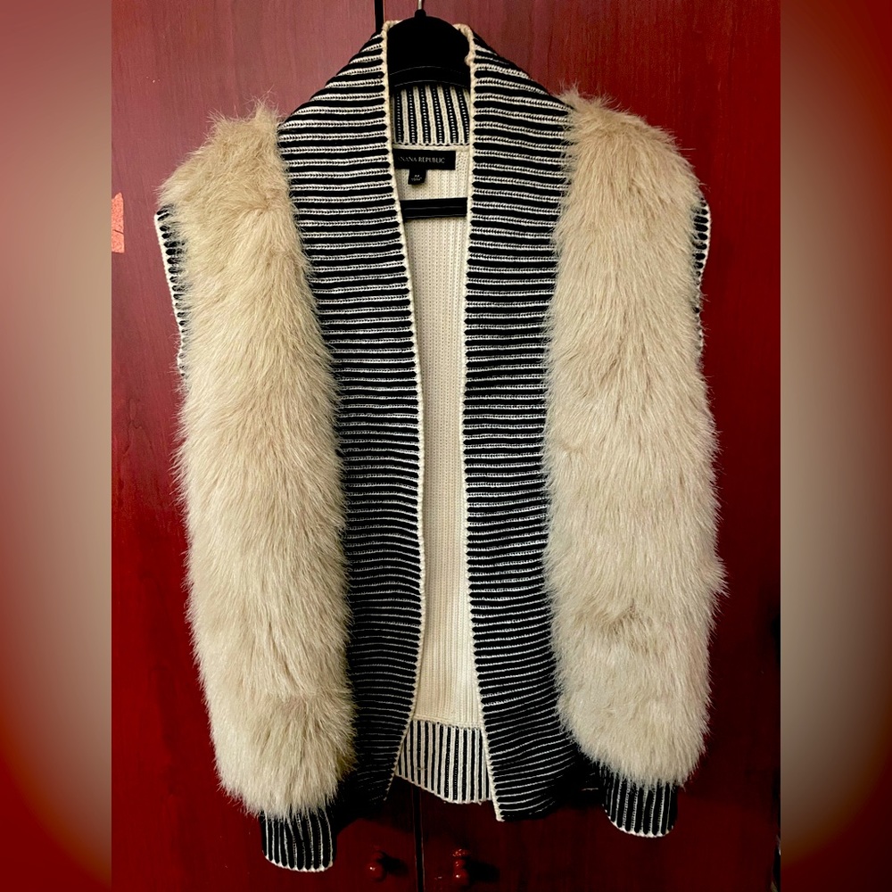 Faux fur sweater vest